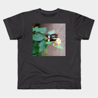 Natural Butterfly on a flower Kids T-Shirt